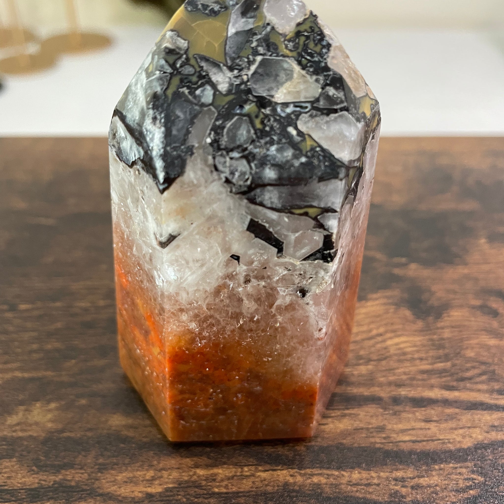 Mosaic Quartz, a captivating arrangement of Quartz crystals forming a mosaic-like pattern, showcasing the intricate beauty of nature's geological artistry in various shades and textures.