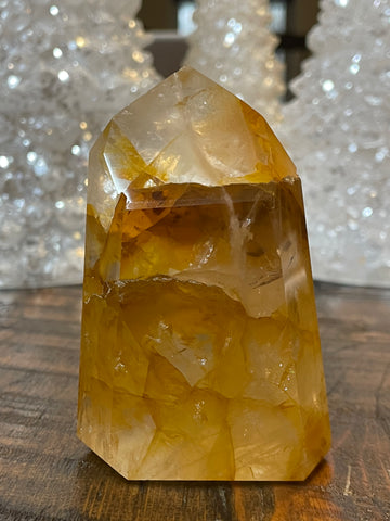 Exquisite Golden Healer Quartz of fine quality, emanating warmth and clarity in a pristine crystal specimen.