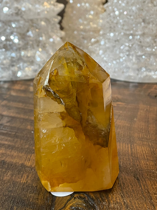 Exquisite Golden Healer Quartz of fine quality, emanating warmth and clarity in a pristine crystal specimen.