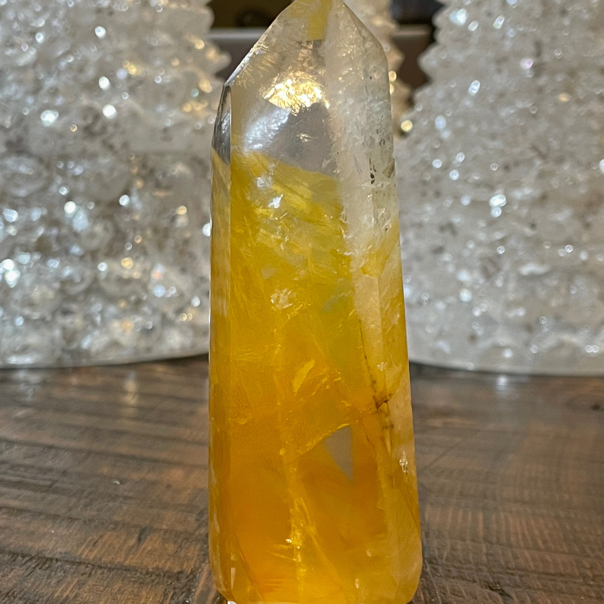 Exquisite Golden Healer Quartz of fine quality, emanating warmth and clarity in a pristine crystal specimen.