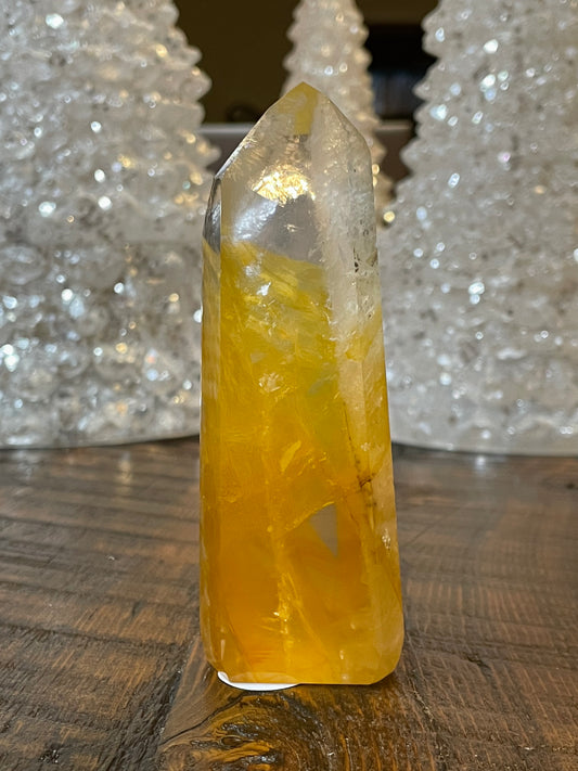 Exquisite Golden Healer Quartz of fine quality, emanating warmth and clarity in a pristine crystal specimen.