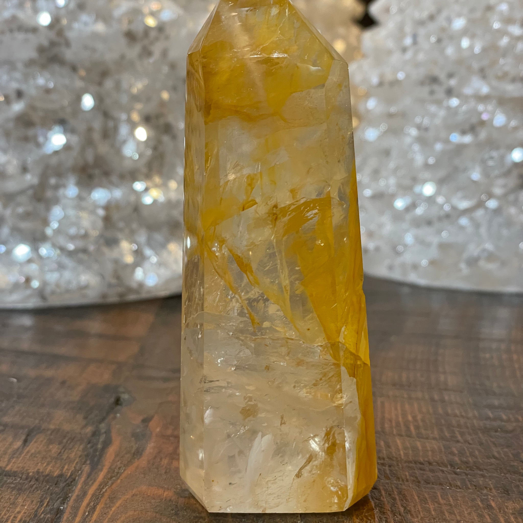 Exquisite Golden Healer Quartz of fine quality, emanating warmth and clarity in a pristine crystal specimen.