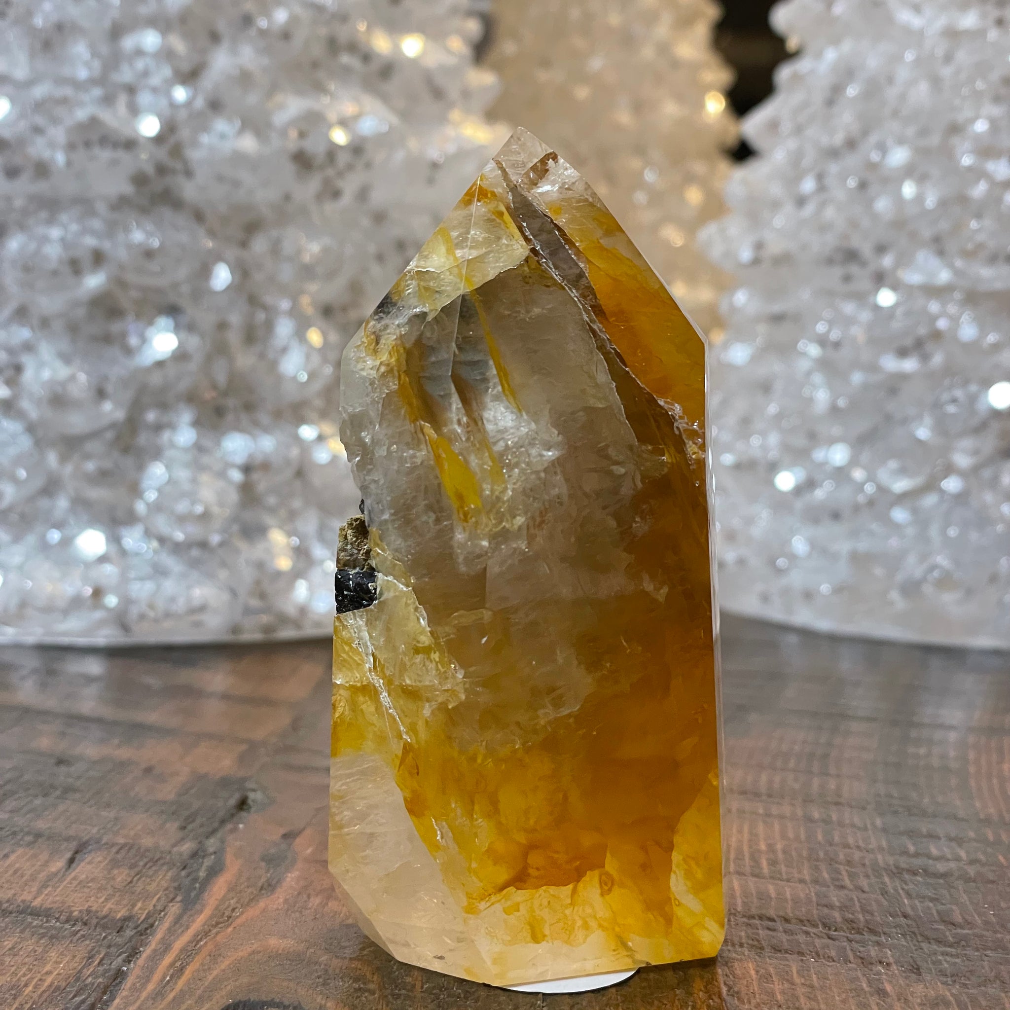 Exquisite Golden Healer Quartz of fine quality, emanating warmth and clarity in a pristine crystal specimen.