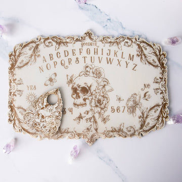 Floral Skull Spirit Board Heirloom White: B