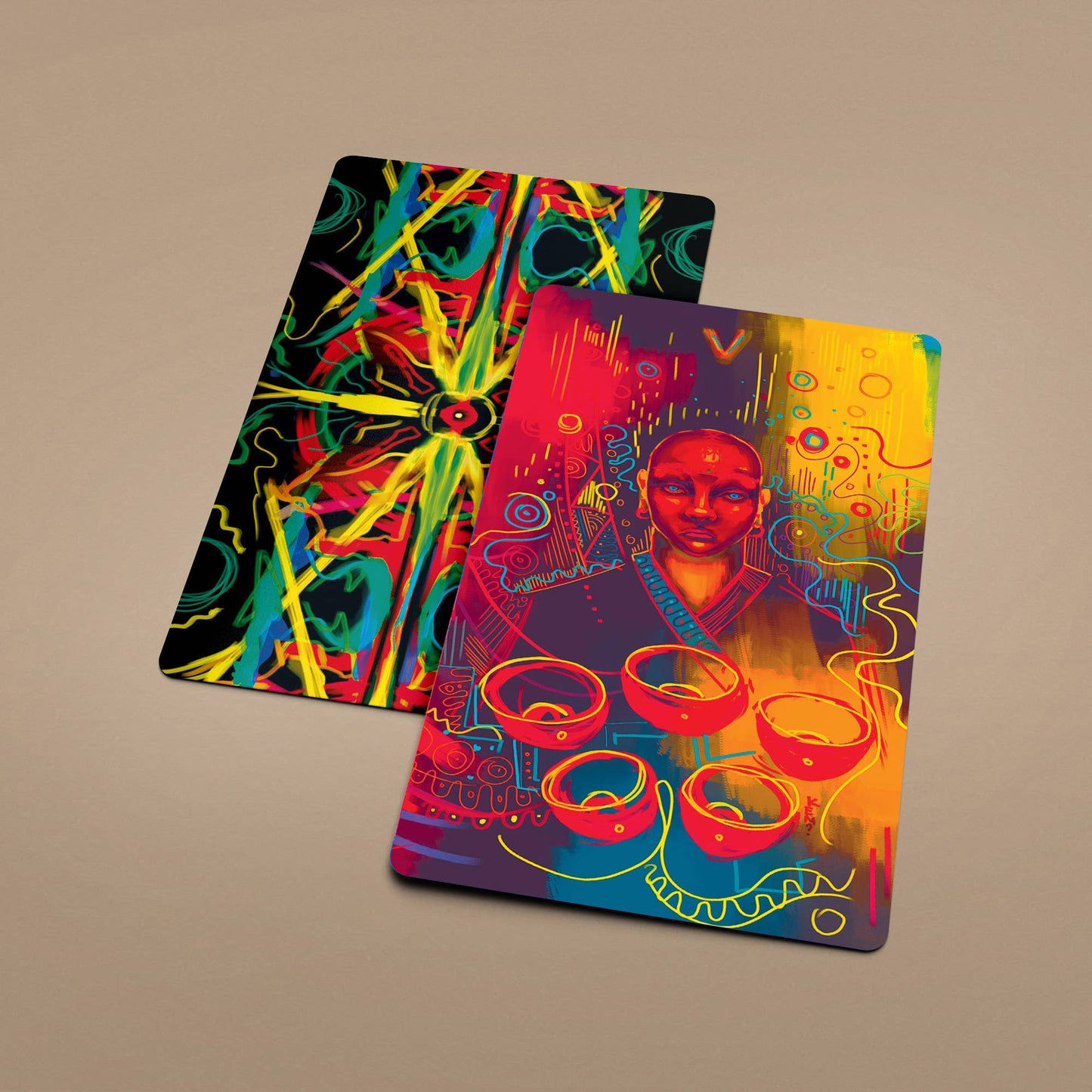 Dark Synevyr | Neon Tarot 78 Cards Deck