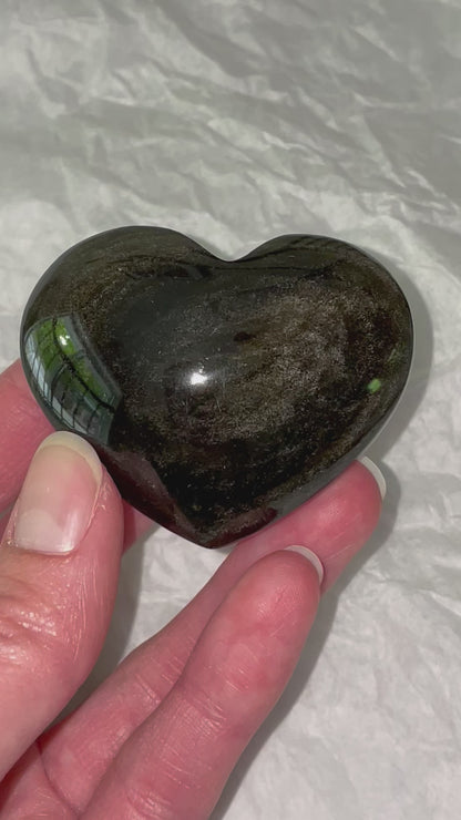 Gold Sheen Obsidian Heart