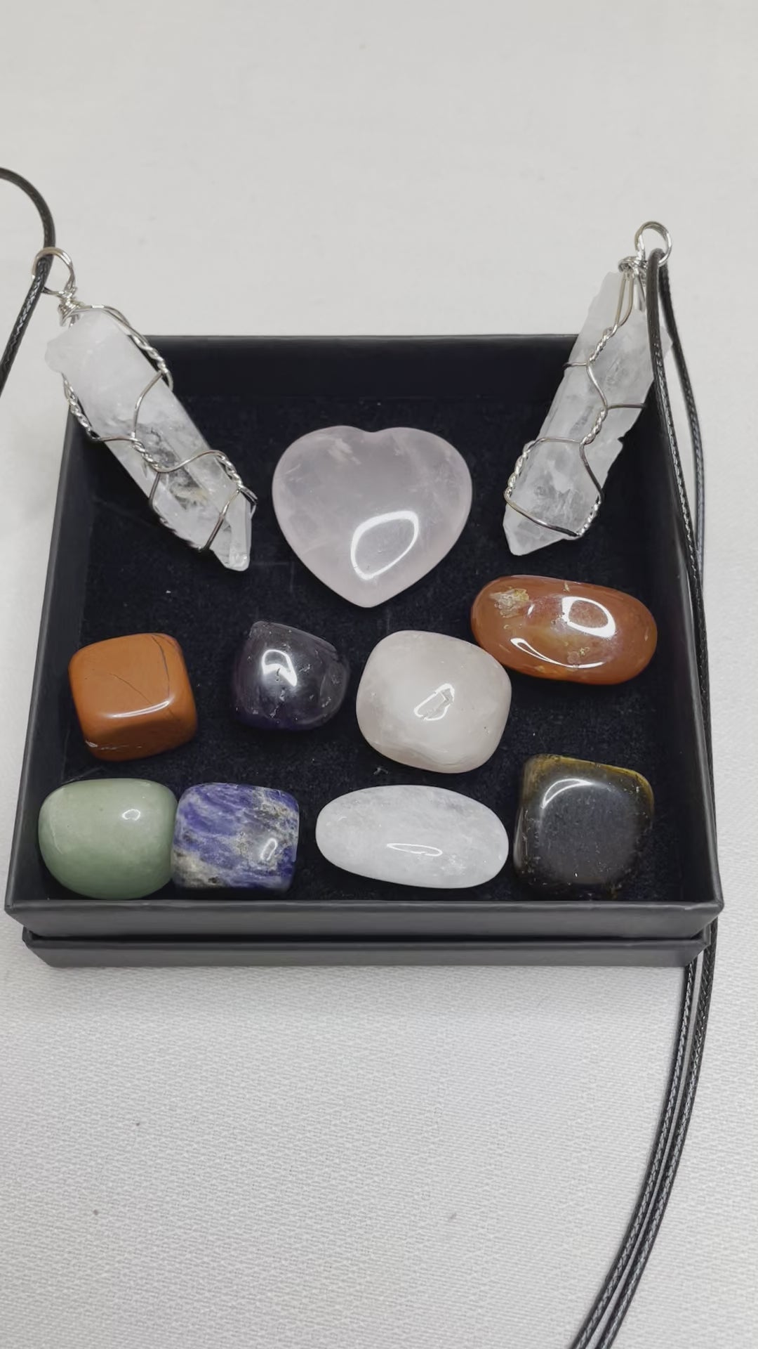 In this video, Chakra sets- a harmonious collection of crystals in vibrant colors, aligning with the body's energy centers to promote balance and well-being.