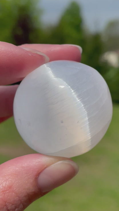 Selenite/Satin Spar Small Sphere