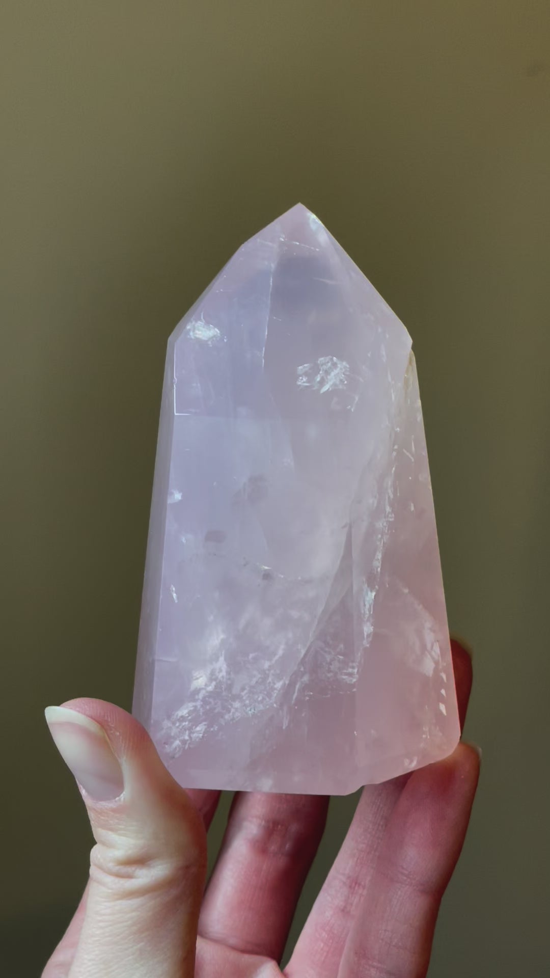 In this video, Elegant Rose Quartz tower, featuring soft pink tones and a graceful crystal formation for a serene and enchanting aesthetic