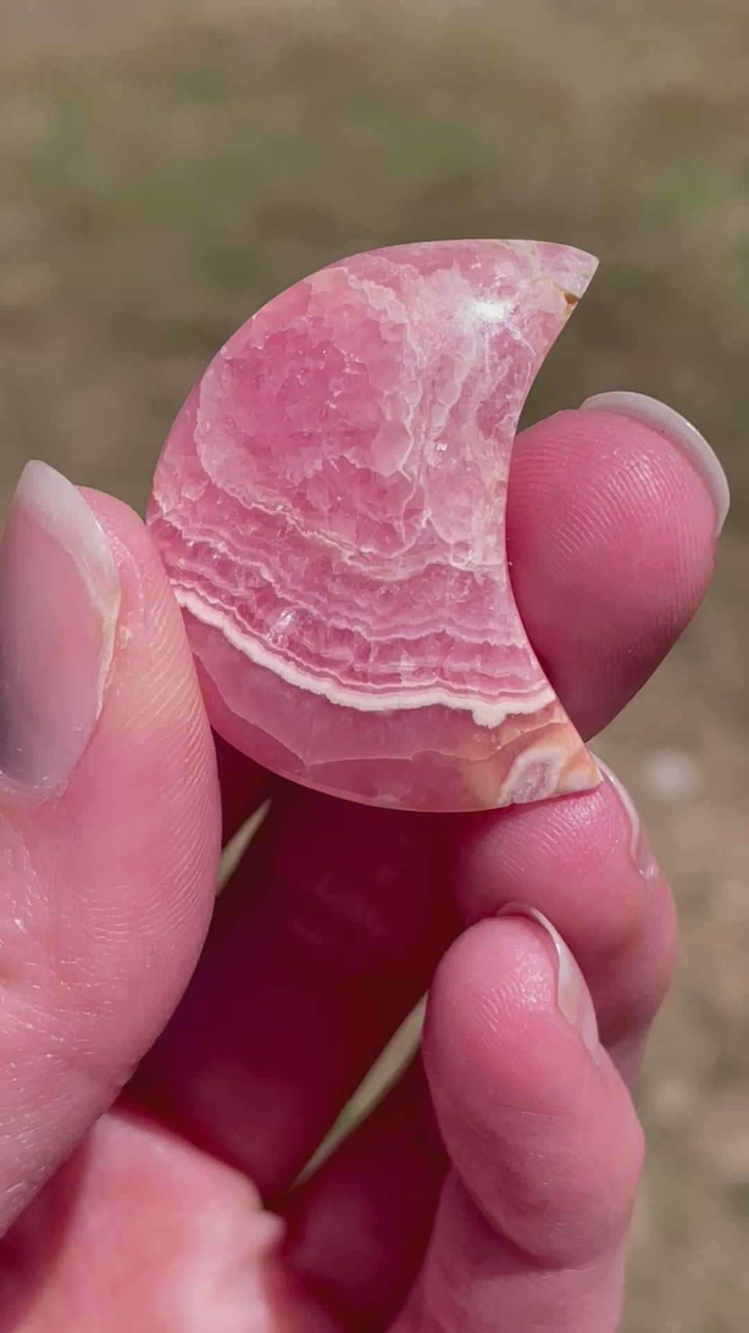 In this Video, Rhodochrosite moons: Pink gemstones for love and healing