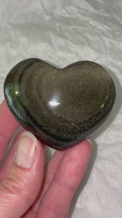 Gold Sheen Obsidian Heart