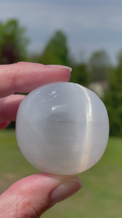 Selenite/Satin Spar Small Sphere